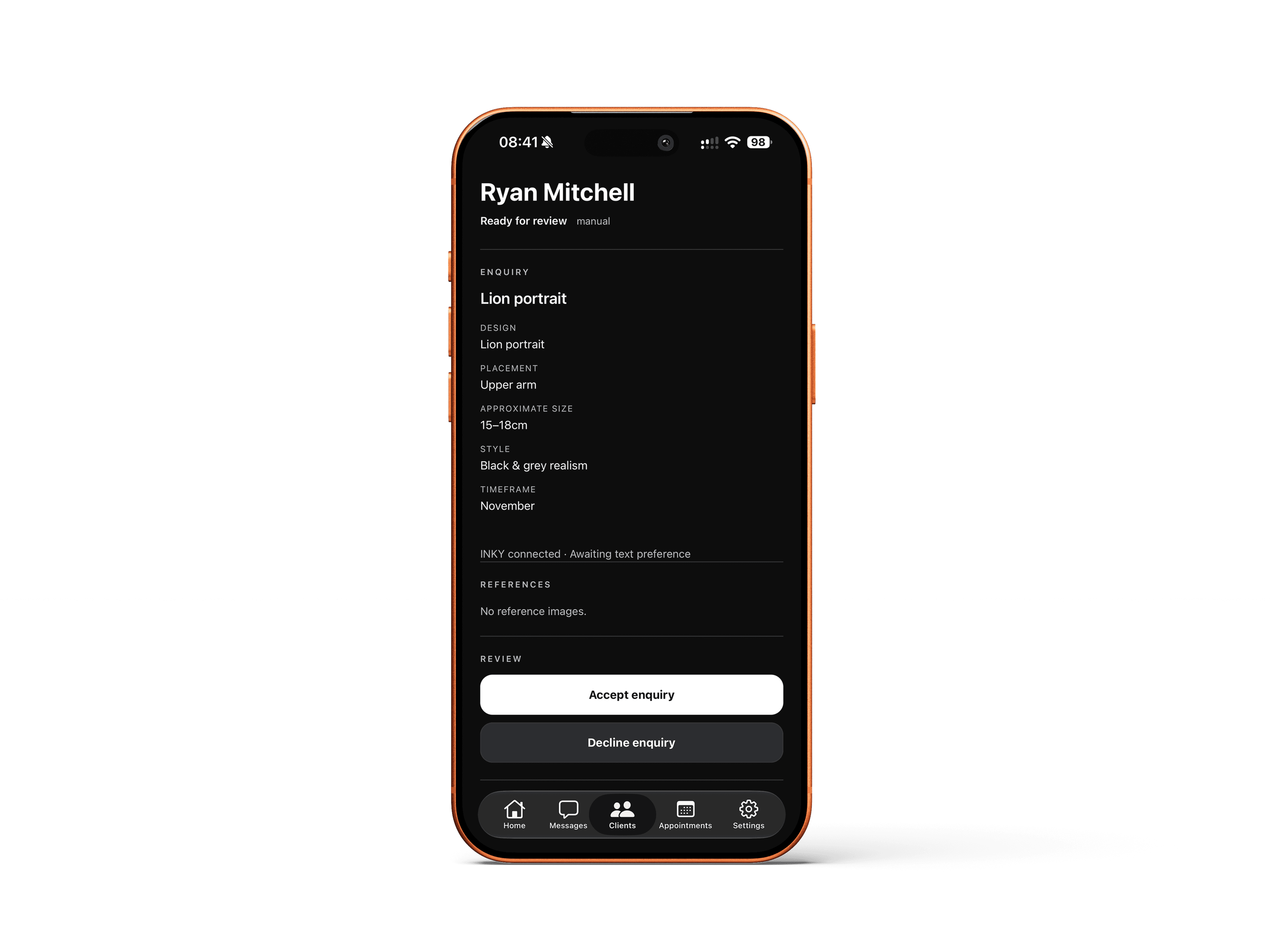INKY client details